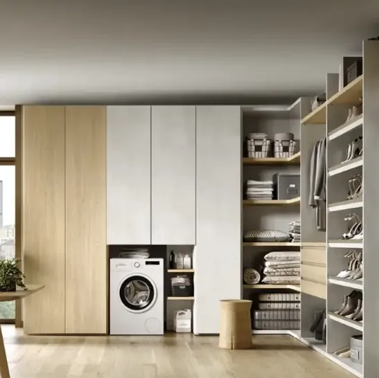 Cabina armadio angolare Taurus T524 di Moretti Compact Giorno Notte