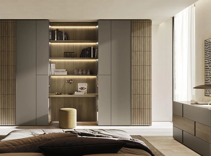 Armadio con ante battenti Comp N01 in laccato e legno di Mobilgam