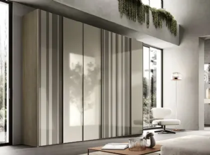 Armadio Levante e Levante Strip B375 in vetro laccato di Moretti Compact Giorno Notte