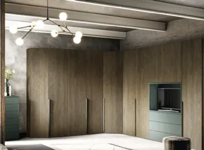 Armadio angolare con ante battenti Libeccio U460 di Moretti Compact Giorno Notte