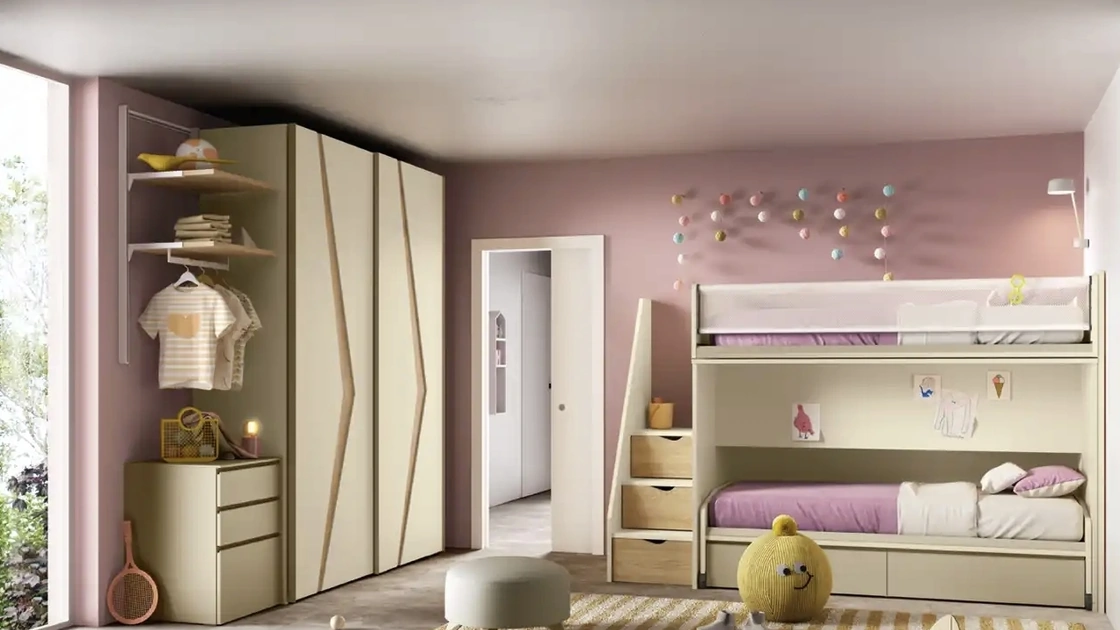 Cameretta con letti a castello K125 di Moretti Compact Camerette