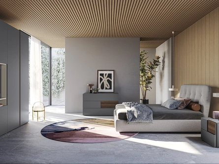 Letto Adagio in tessuto imbottito di Colombini Casa