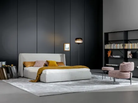 Letto con testiera e box contenitore Basket di Bonaldo