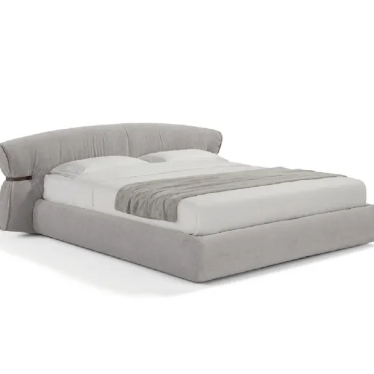 Letto matrimoniale Bonbon in tessuto imbottito di Max Divani