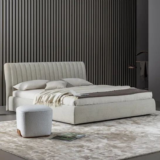 Letto in tessuto imbottito con box contenitore Tonight di Bonaldo