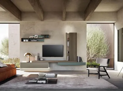 Parete Attrezzata Composizione Horizon 1009 di Mobilgam