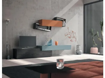 Parete Attrezzata Composizione Horizon 902 in legno e laccato di Mobilgam