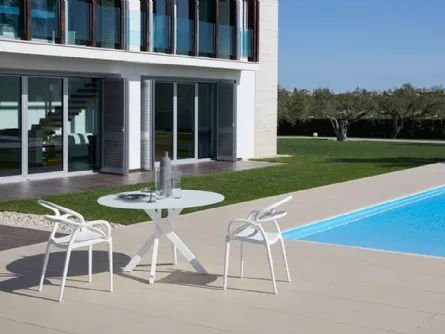 Tavolo in vetro Giotto T25 con top in vetro di Friulsedie