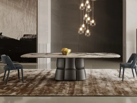 Tavolo Palazzo con top in marmo e base in poliuretano di Bonaldo