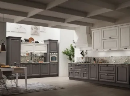 Cucina Classica ad angolo Lola 02 in Grigio Antracite e Bianco Gesso di Arrex