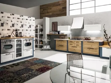 Cucina ad angolo in Muratura Curry 08 in Rovere Naturale di Arrex