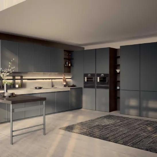 Cucina Moderna Coco Light angolare con penisola di Dibiesse