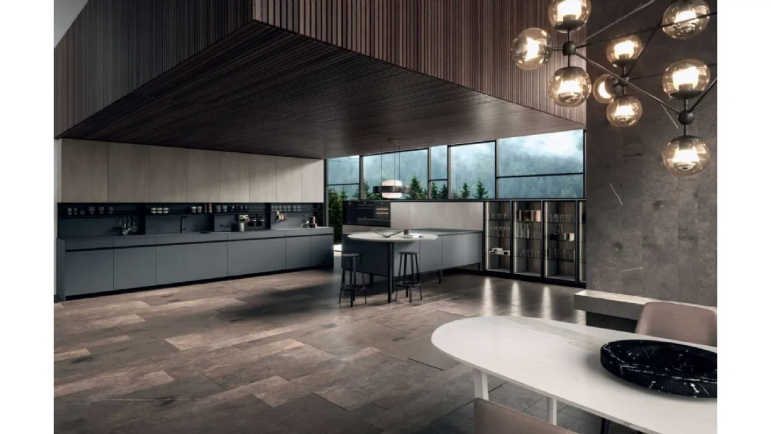 Cucina Moderna Dj lineare con penisola di Dibiesse