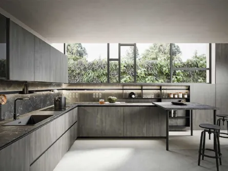 Cucina Moderna Emporio Lab con penisola di Dibiesse
