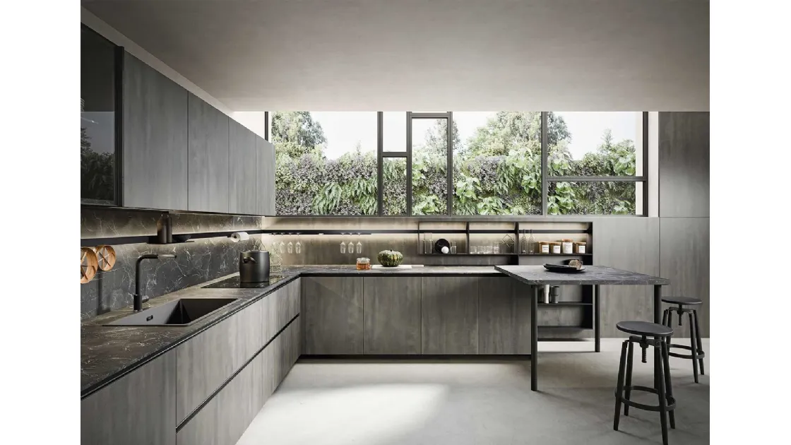 Cucina Moderna Emporio Lab con penisola di Dibiesse
