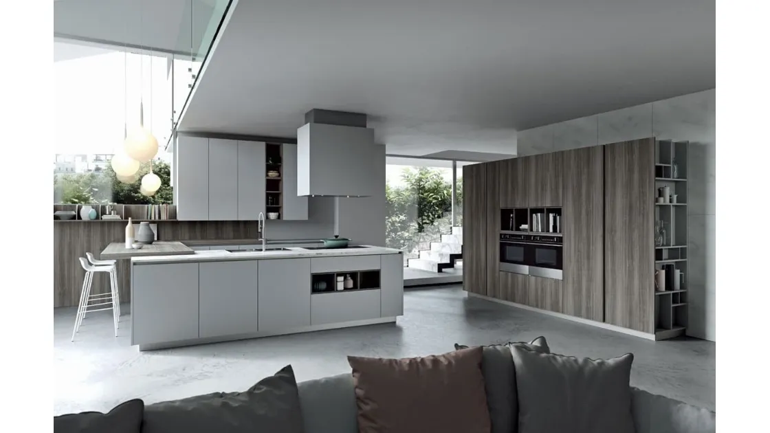 Cucina Moderna Emporio Lab con penisola di Dibiesse