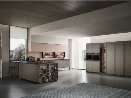 Cucina Moderna Emporio Maniglia con penisola di Dibiesse