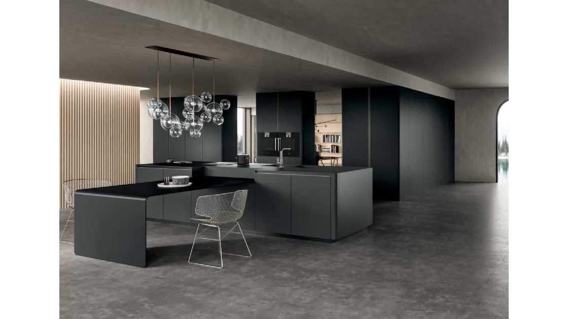 Cucina Moderna in alluminio Filo con isola di Dibiesse