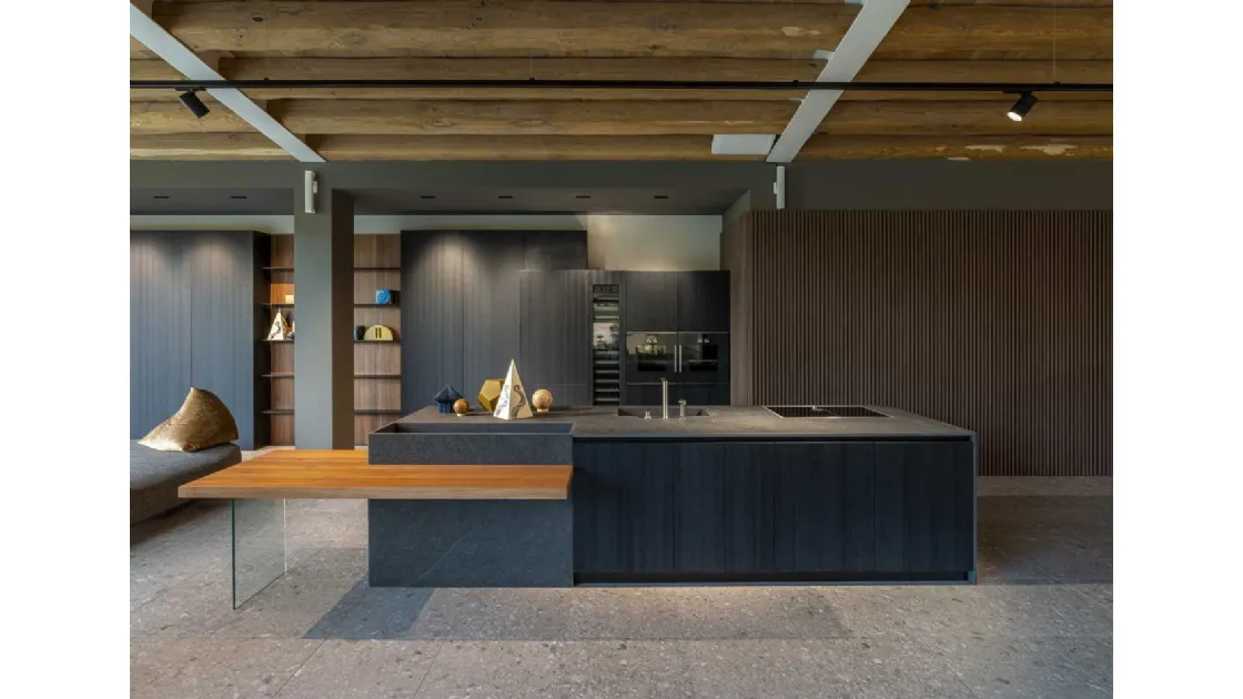 Cucina Moderna in alluminio Filo con isola di Dibiesse