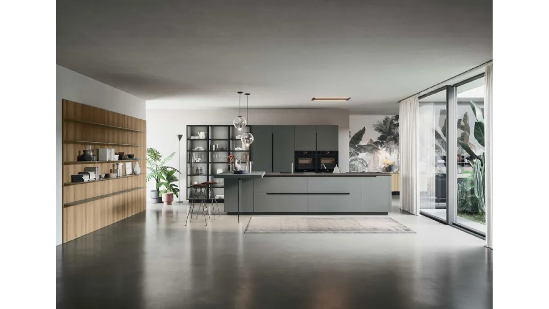 Cucina Moderna Lesmo con isola e penisola di Dibiesse